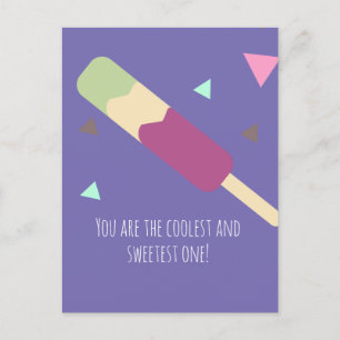 Eiscreme-Pop Sweet Birthday Name Postcard Postkarte
