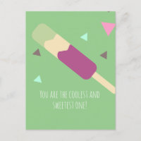 Eiscreme-Pop Sweet Birthday Name Postcard
