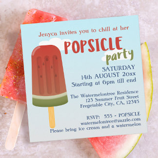 Eiscreme Popsicle Party Girl Geburtstagseinladung Einladung