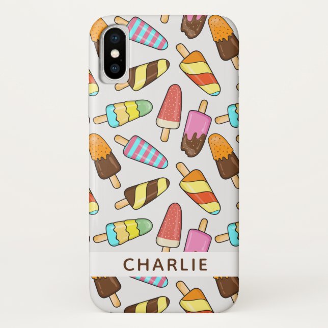 Eiscreme Popsicles individuelle Name Telefongehäus Case-Mate iPhone Hülle (Rückseite)