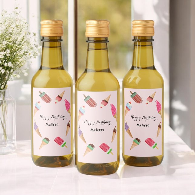 Eiscreme Popsiv Pink Pool Party Weinetikett (Von Creator hochgeladen)