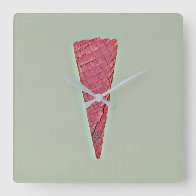 Eiscreme Quadratische Wanduhr (Vorderseite)