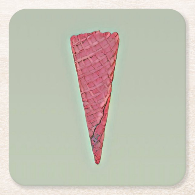 Eiscreme Rechteckiger Pappuntersetzer (Vorderseite)