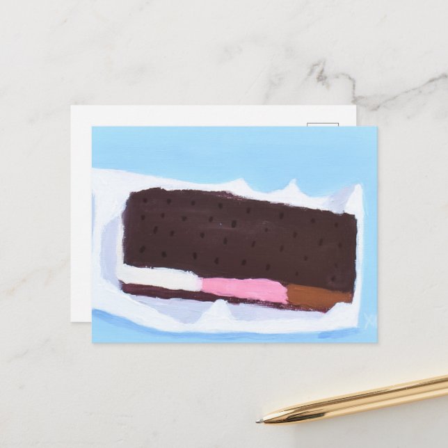 Eiscreme-Riegel Postkarte (Vorderseite/Rückseite Beispiel)