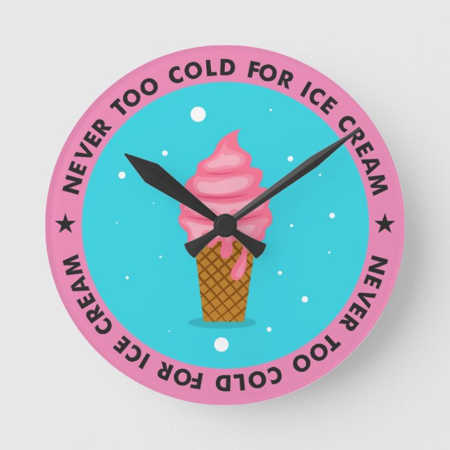 Eiscreme Runde Wanduhr (Vorderseite)