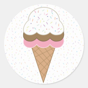 Eiscreme Runder Aufkleber