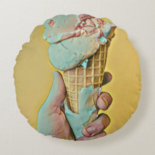 Eiscreme Rundes Kissen