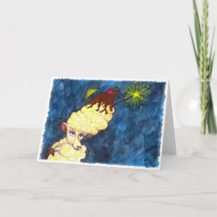 Eiscreme-Schaf-Grußkarte Karte