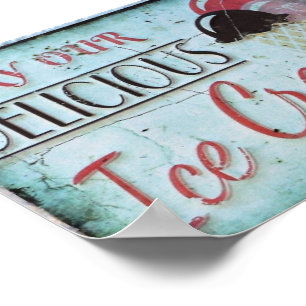 Eiscreme-Schild Antik-Replik Poster