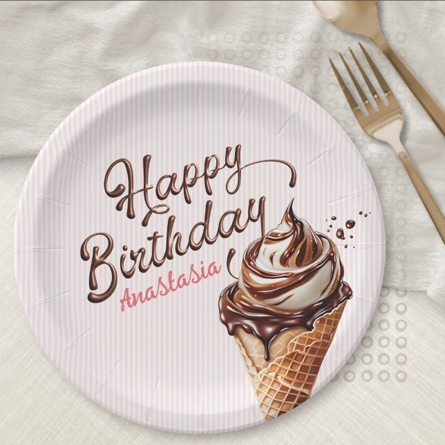 Eiscreme-Schöpfl Mädchen Geburtstag Pappteller (Von Creator hochgeladen)