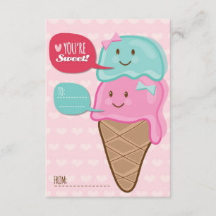 Eiscreme Schule Kinder Valentinstag Einladung
