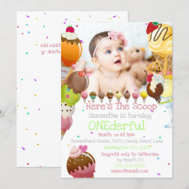 Eiscreme Scoop Sommer Foto Geburtstagsparty Einladung