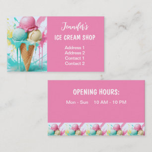 Eiscreme-Shop farbenfroh Visitenkarte