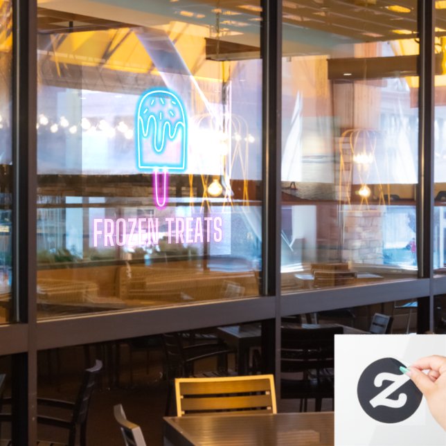 Eiscreme-Shop gefrorene Leckereien Neon Fensteraufkleber (Restaurantfenster)