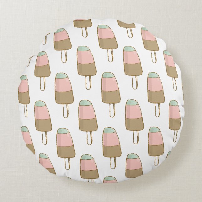 Eiscreme Shop Neuheit Sommer Rundes Kissen (Vorderseite)
