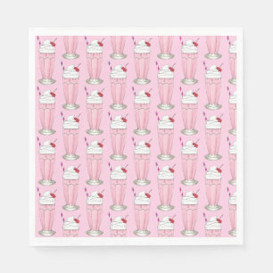 Eiscreme Shoppe Erdbeere Pink Shake Milkshake Serviette
