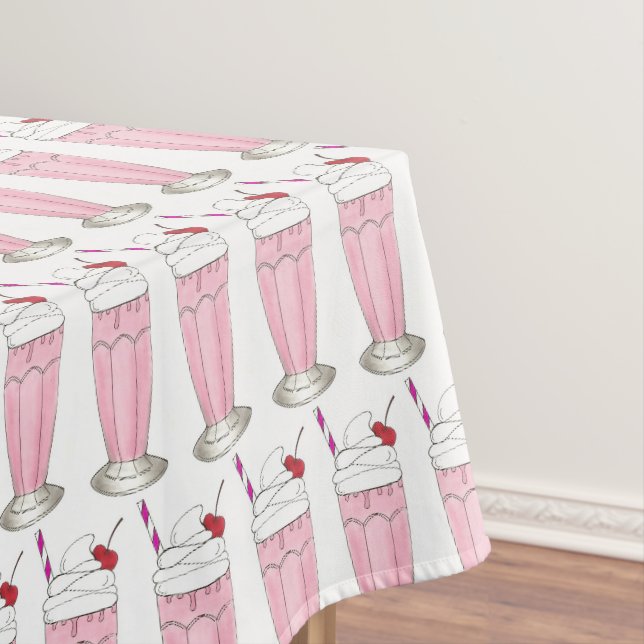 Eiscreme Shoppe Pink Milkshake Soda Nahrung Tischdecke (Beispiel)