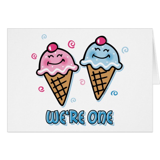 Eiscreme sind wir eine Jungen-u. Mädchen-Karte (Vorderseite (Horizontal))