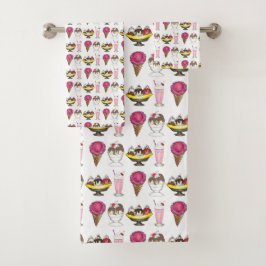 Eiscreme Social Sundance Milkshake Banana Split Badhandtuch Set