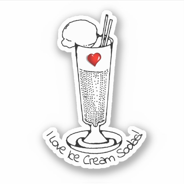Eiscreme Soda Day Aufkleber (Vorderseite)