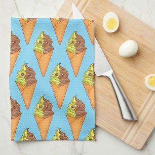 Eiscreme Soft Serve Matcha Green Tee Dessert Geschirrtuch