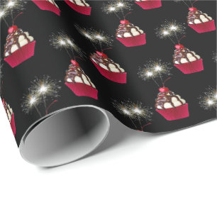 Eiscreme Sonntag und Sparkler Geschenkpapier
