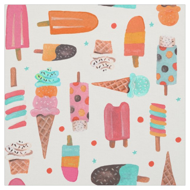 Eiscreme Spaß | Sommer | Stoff (Muster)