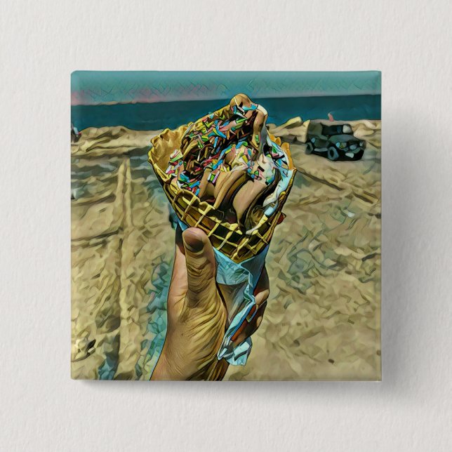 Eiscreme-Sprinklen Button (Vorderseite)