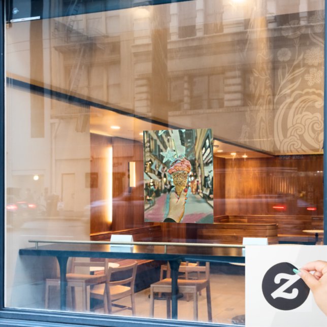 Eiscreme-Sprinklen Fensteraufkleber (Café-Fenster)