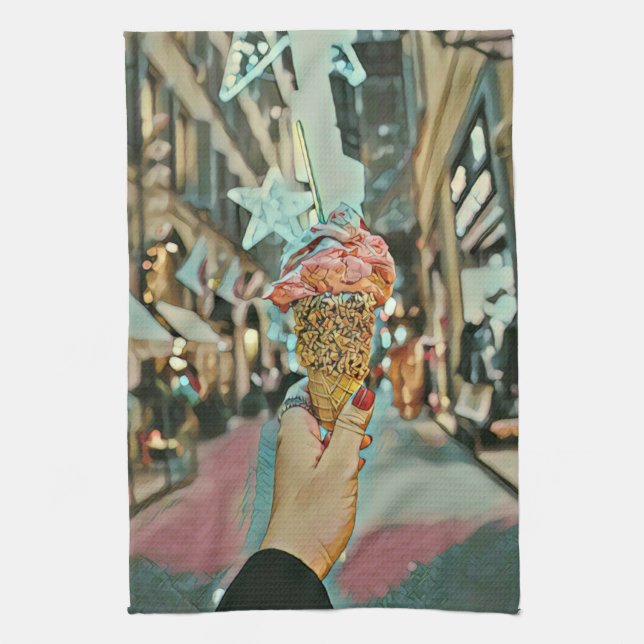 Eiscreme-Sprinklen Geschirrtuch (Vertikal)