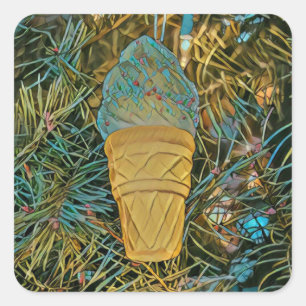 Eiscreme-Sprinklen Quadratischer Aufkleber
