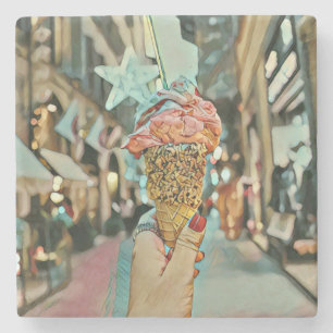 Eiscreme-Sprinklen Steinuntersetzer