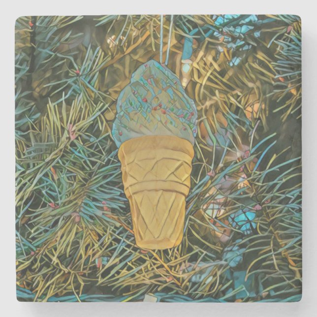 Eiscreme-Sprinklen Steinuntersetzer (Vorderseite)