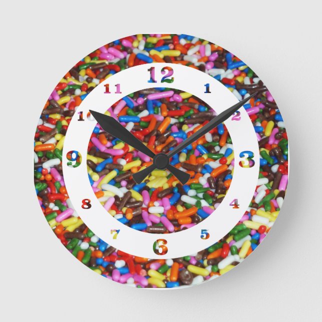 Eiscreme Sprinkles nummeriert Runde Wanduhr (Vorderseite)