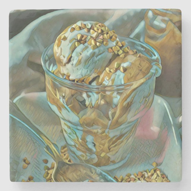 Eiscreme Steinuntersetzer (Vorderseite)