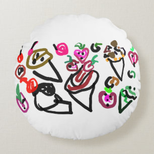 Eiscreme-Stil Rundes Kissen