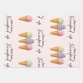 Eiscreme Summer Scoopup Brautparty Gefallen Geschenkpapier Set