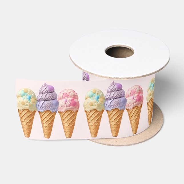Eiscreme Summer Scoopup Brautparty Gefallen Satinband (Spule)