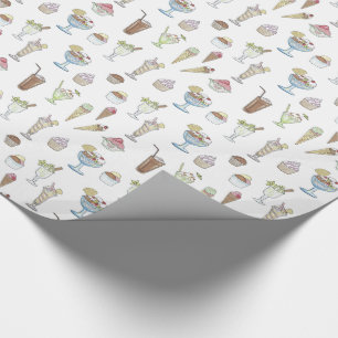 Eiscreme Sundae Collage Geschenkpapier