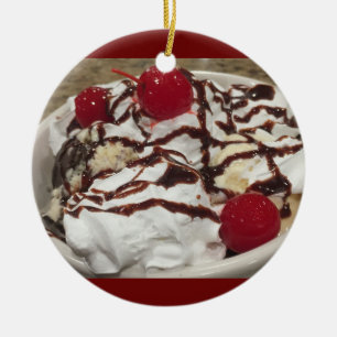 Eiscreme Sundae Foto Keramik Ornament