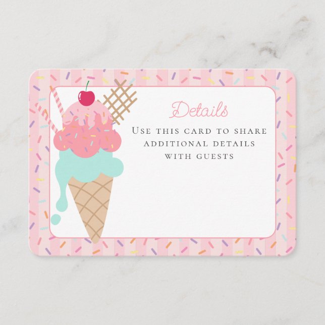 Eiscreme Sundae Hier die Details zum Schott einfüg Begleitkarte (Vorderseite)