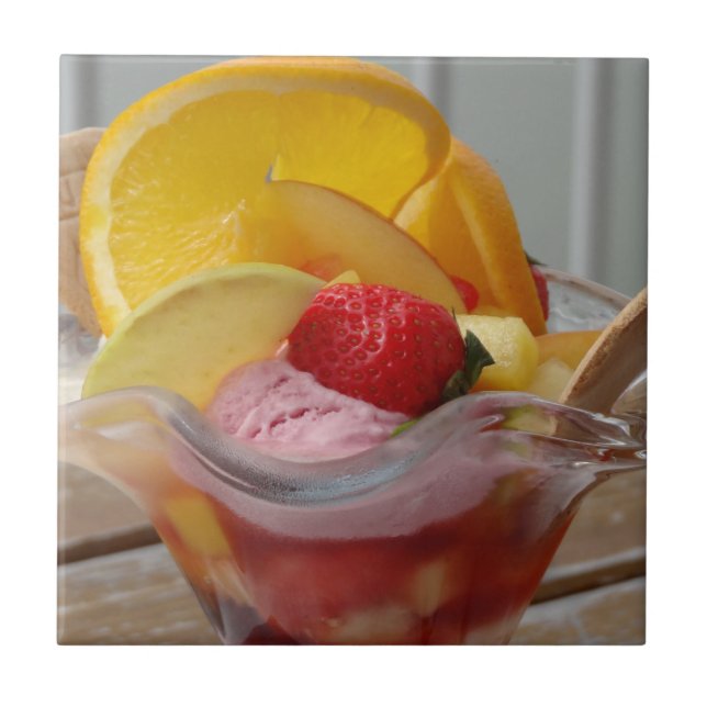Eiscreme Sundae Keramik Fliese (Vorderseite)