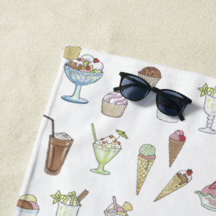 Eiscreme Sundae Muster White Strandtuch