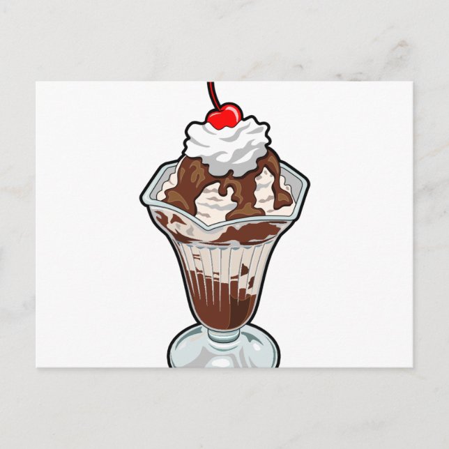 Eiscreme Sundae Postkarte (Vorderseite)