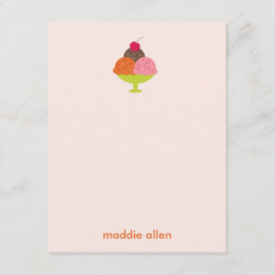 Eiscreme Sundae Vielen Dank Karten (Rosa)