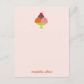 Eiscreme Sundae Vielen Dank Karten (Rosa)