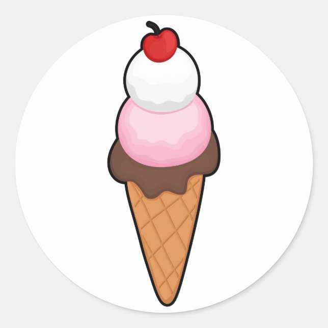 Eiscreme süß runder aufkleber (Vorderseite)