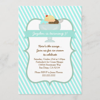 Eiscreme-Süßigkeitens-Geburtstags-Party Einladung