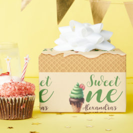 Eiscreme Sweet One First Birthday Geschenkpapier