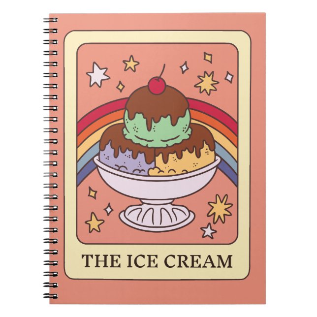 Eiscreme-Tarotkarten-Journal Notizblock (Vorderseite)